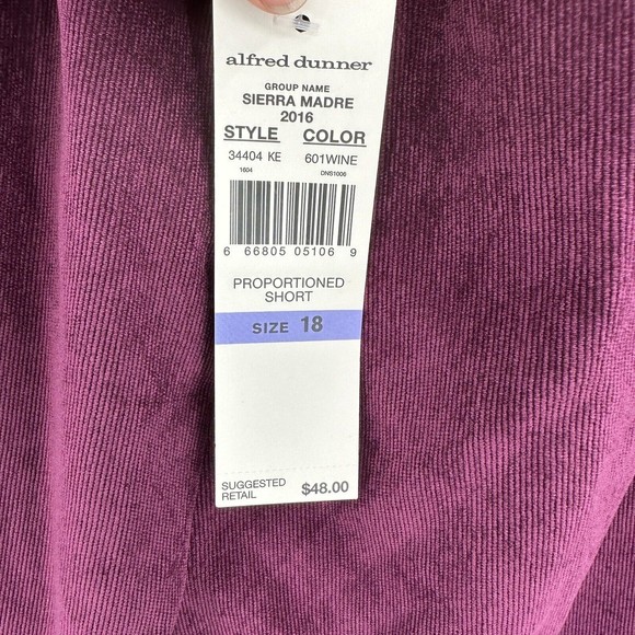 Alfred Dunner Pants Size 18 Classic Traditional Comfort Proportioned Short NEW - Picture 6 of 7